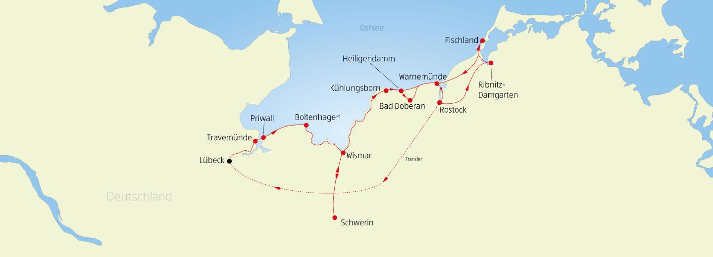 © Eurotours Auf 2 Rädern entlang des Ostseeküstenradweges von Lübeck nach Warnemünde