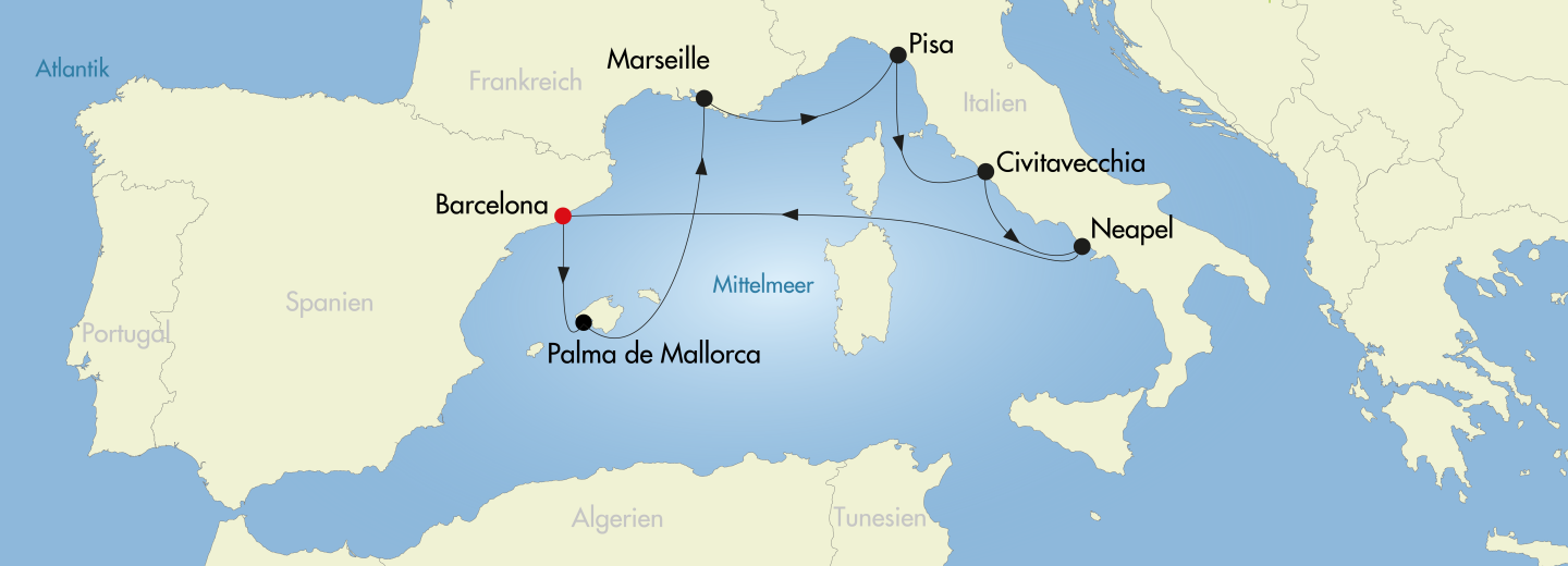 © Eurotours Kreuzfahrt - Westliches Mittelmeer