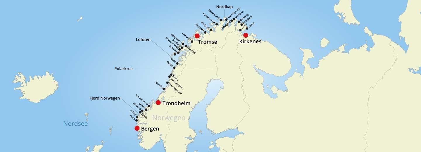 © Eurotours Postschiffroute 2022 Bergen - Kirkenes - Bergen