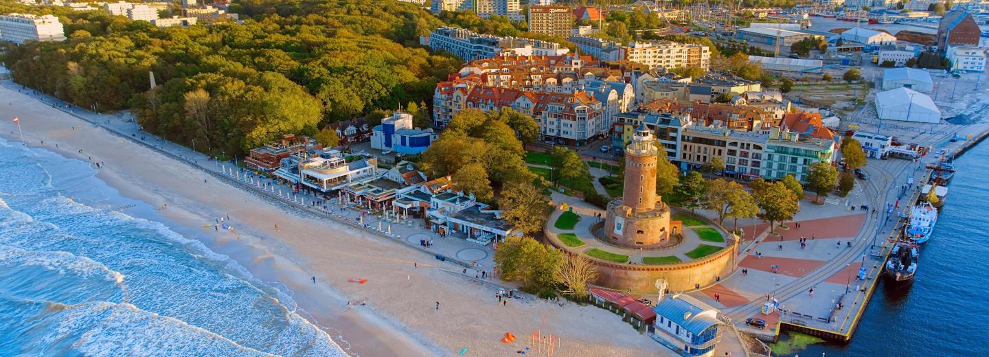 Kolberg Ostsee Strand Vogelperspektive